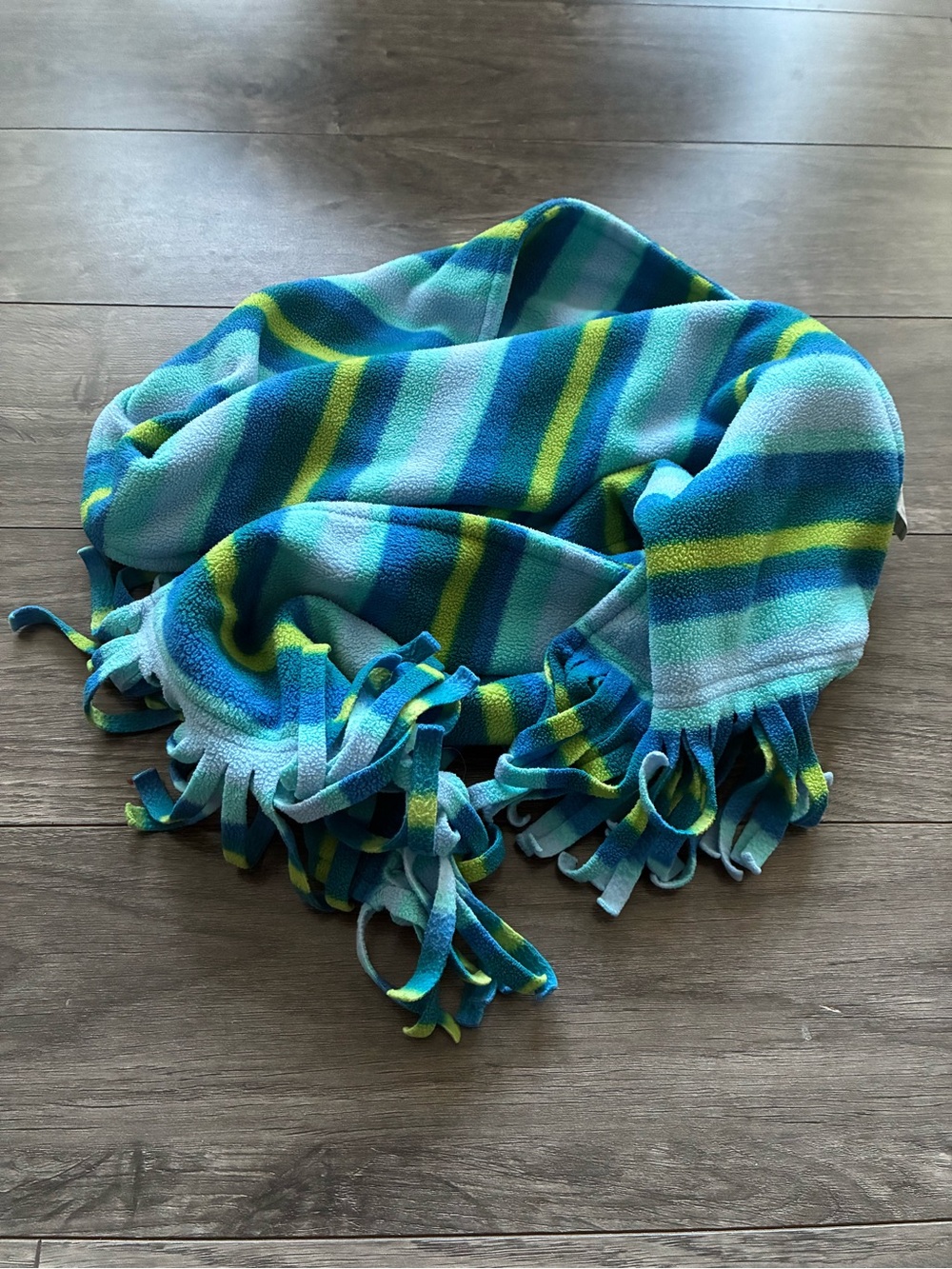 Blue striped scarf